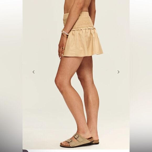 SER.O.YA BRUNA SMOCKED WAIST MINI SKIRT XS - Picture 4 of 7